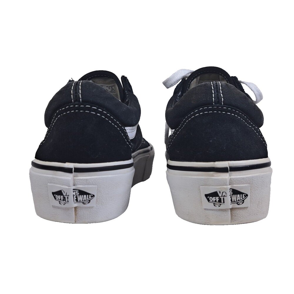 Women's Vans Old Skool Size 8.5 Classic Black/White Lace Up Sneaker Low Top EUC - Picture 4 of 9